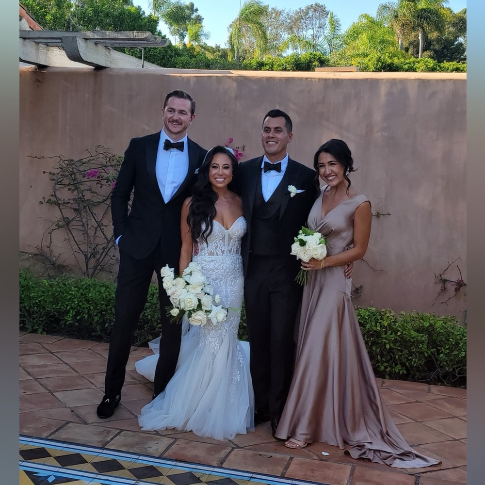 Fame and Partner Bridesmaid Dress - Escala Matte Dark Tan